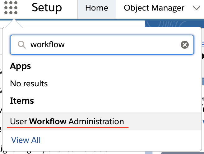 User Workflow Administration